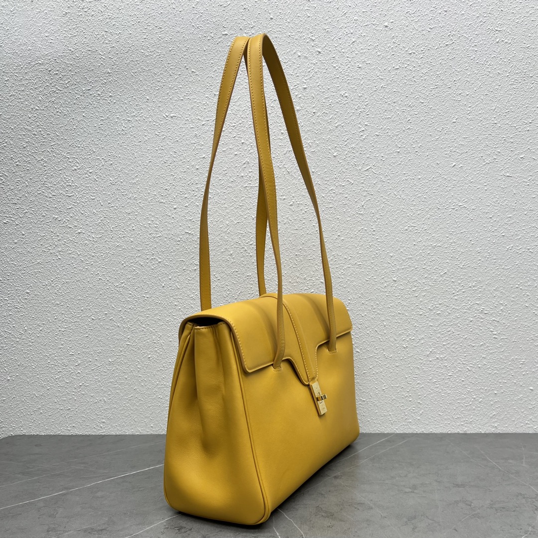 Celine Medium Soft 16 Smooth Calfskin Handbag Shoulder Bag Yellow 195543